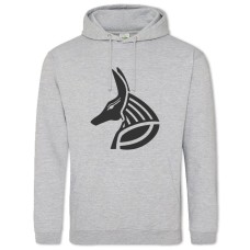 Hoodie with Print Fox Like Tattoo - 2XL grey