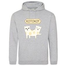 Hoodie with Print Kotokot - 2XL grey