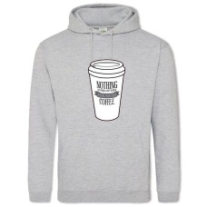 Hoodie with Print Coffee And Girl 2 - 2XL grey