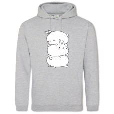 Худі з принтом Три Забавних Кролика - 2XL сірий
