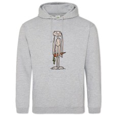 Hoodie with Print Funny Rabbit With Carrot - 2XL grey
