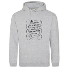 Hoodie with Print Life Is - 2XL grey