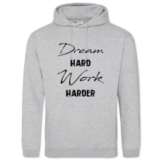 Hoodie with Print Dream, Work - 2XL grey