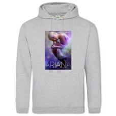 Худи с принтом Ариана Гранде 2 - 2XL серый