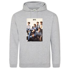 Hoodie with Print Bts - 2XL grey