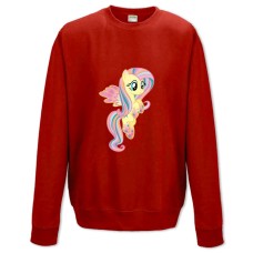 Свитшот с принтом Дружба - Это Чудо. Моя Маленькая Пони Милая Флаттершай - XS красный
