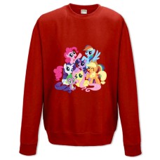 Свитшот с принтом Дружба - Это Чудо. Моя Маленькая Пони Герои - XS красный