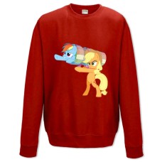 Світшот з принтом Дружба Це Диво. Моя Маленька Поні Рейнбоудеш З Епплджек - XS червоний