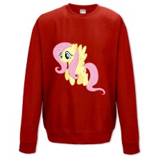 Світшот з принтом Дружба Це Диво. Моя Маленька Поні Щаслива Флаттершай - XS червоний