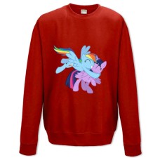 Свитшот с принтом Дружба - Это Чудо. Моя Маленькая Пони Дружелюбные Пони - XS красный