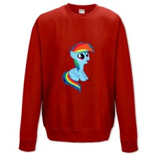 Свитшот с принтом Дружба - Это Чудо. Моя Маленькая Пони Маленькая Рейнбоудеш - XS красный