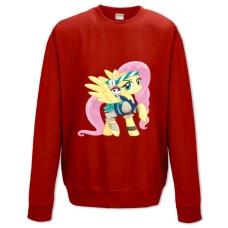 Світшот з принтом Дружба Це Диво. Моя Маленька Поні Піратка Флаттершай - XS червоний
