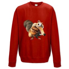 Свитшот с принтом Ледниковый Период Белка Скрат - XS красный