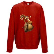 Світшот з принтом Льодовиковий Період Білка Скратті - XS червоний