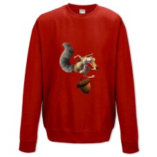 Sweatshort with Print Scrat Ice Age Squirrel And Acorns - XS  red
