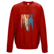 Світшот з принтом Мьюз - XS червоний