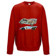 Світшот з принтом Скелетон Авто 14 - XS червоний