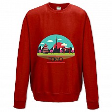 Sweatshort with Print Tokyo - XS  red