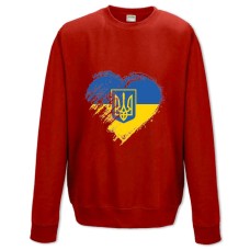 Світшот з принтом Серце України Та Герб - XS червоний