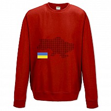 Свитшот с принтом Карта И Флаг Украины - XS красный