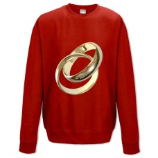 Sweatshort with Print Wedding Gold Rings - XS  red