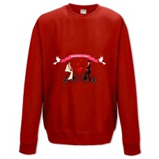 Sweatshort with Print Bride And Groom On Bicycles - XS  red