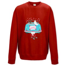 Sweatshort with Print Wedding Car With A Newly-Married Couple - XS  red