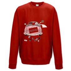 Sweatshort with Print Bride And Groom On A Pink Car - XS  red