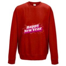 Свитшот с принтом С Новым Годом Неоновые Буквы - XS красный