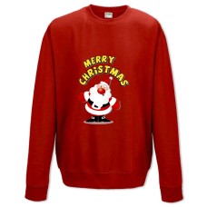 Sweatshort with Print With Christmas Santa Claus - XS  red