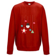Свитшот с принтом С Новым Годом Новогодние Игрушки - XS красный