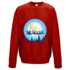 Свитшот с принтом С Новым Годом Дед Мороз На Санях - XS красный