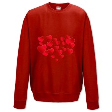 Sweatshort with Print Valentine's Day A Lot Of Hearts In The Form Of Heart - XS  red