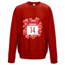 Sweatshort with Print St. Valentine's Day February 14 On The Calendar - XS  red