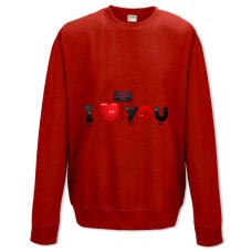 Sweatshort with Print Valentine's Day I Love You - XS  red
