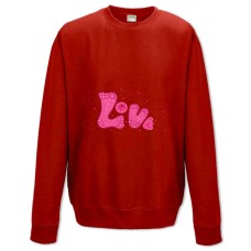 Sweatshort with Print Valentine's Day Love - XS  red