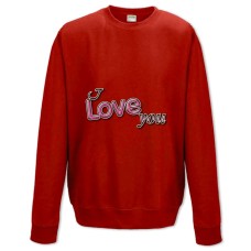 Sweatshort with Print Valentine's Day I Love You 3D - XS  red