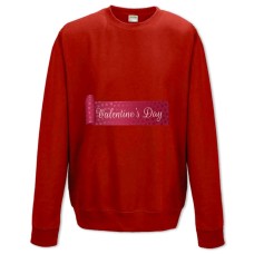 Sweatshort with Print Valentine's Day Inscription On A Fabric Ribbon - XS  red