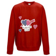 Sweatshort with Print Valentine's Day Forever Love - XS  red
