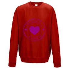 Sweatshort with Print Valentine's Day Heart Stamp - XS  red
