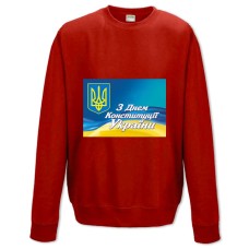 Свитшот с принтом День Конституции Герб На Фоне Флага - XS красный