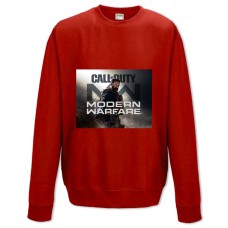 Світшот з принтом Сучасна Війна - XS червоний