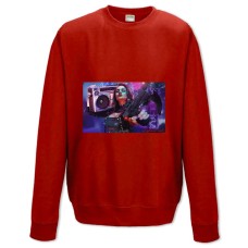 Sweatshort with Print Cyberpunk Character With Barrel - XS  red