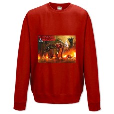 Sweatshort with Print Dungeons & Dragons Cover Dragons On Fire - XS  red