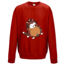 Свитшот с принтом Попугай Кеша Ленивый Кот - XS красный