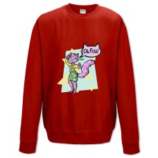 Sweatshort with Print Bojack Horseman Princess Carolyn Oh Fish - XS  red