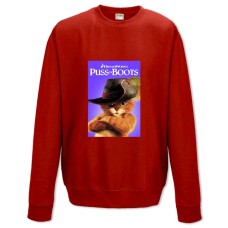 Свитшот с принтом Кот В Сапогах Главный - XS красный