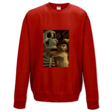 Свитшот с принтом Кот В Сапогах Скелет - XS красный