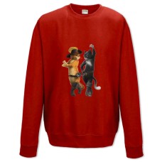 Свитшот с принтом Кот В Сапогах Танец - XS красный