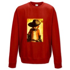 Свитшот с принтом Кот В Сапогах Огонь - XS красный